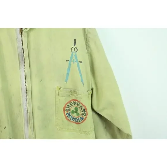 Vintage Jumpsuit Pit Crew Coveralls Panama Budweiser Cargo Ship? USA Made Worn - Picture 2 of 15